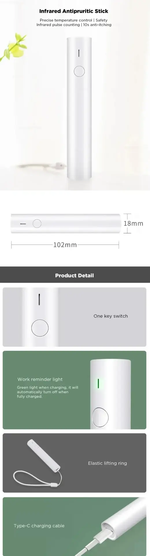 Xiaomi Qiaoqingting Infrared Pulse Antipruritic Stick: Instant, Chemical-Free Itch Relief